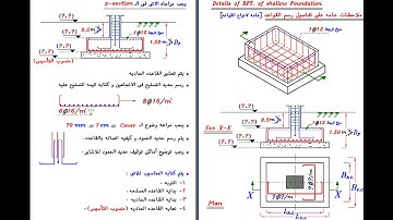 طريقة تصميم القواعد ال(Isolated & Combined) باستخدام شيت اكسل ونمذجتها ورسم تسليحها على الAutocad