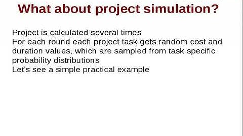 Monte Carlo analysis in project simulation