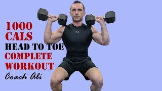 1000 Calories Full Body DUMBBELL Workout - Complete DB Workout with Coach Ali screenshot 3