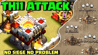 Top 3 Th11 Attack Strategy | Best Th11 War Attack Strategy | Th11 No Siege Attack (Clash Of Clans)