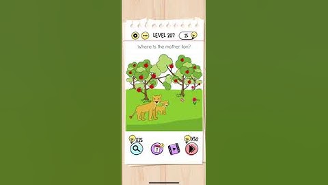 Brain Test Level 207 Where is the mother lion Answer