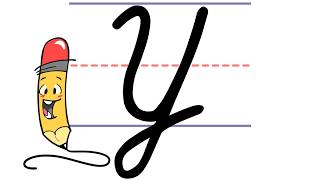 Pencil Pete's Cursive Writing - Uppercase Y (Sketch Edition)