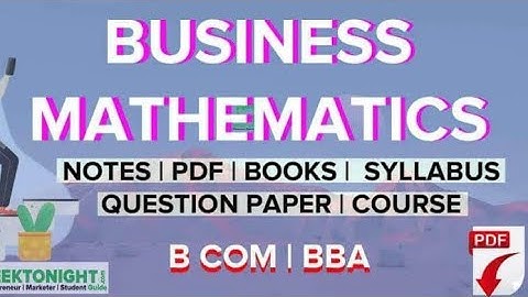  Business Mathematics ( MDC) | All 1 Mark PreviousYearquestion Solved | B.Com 1st Semester