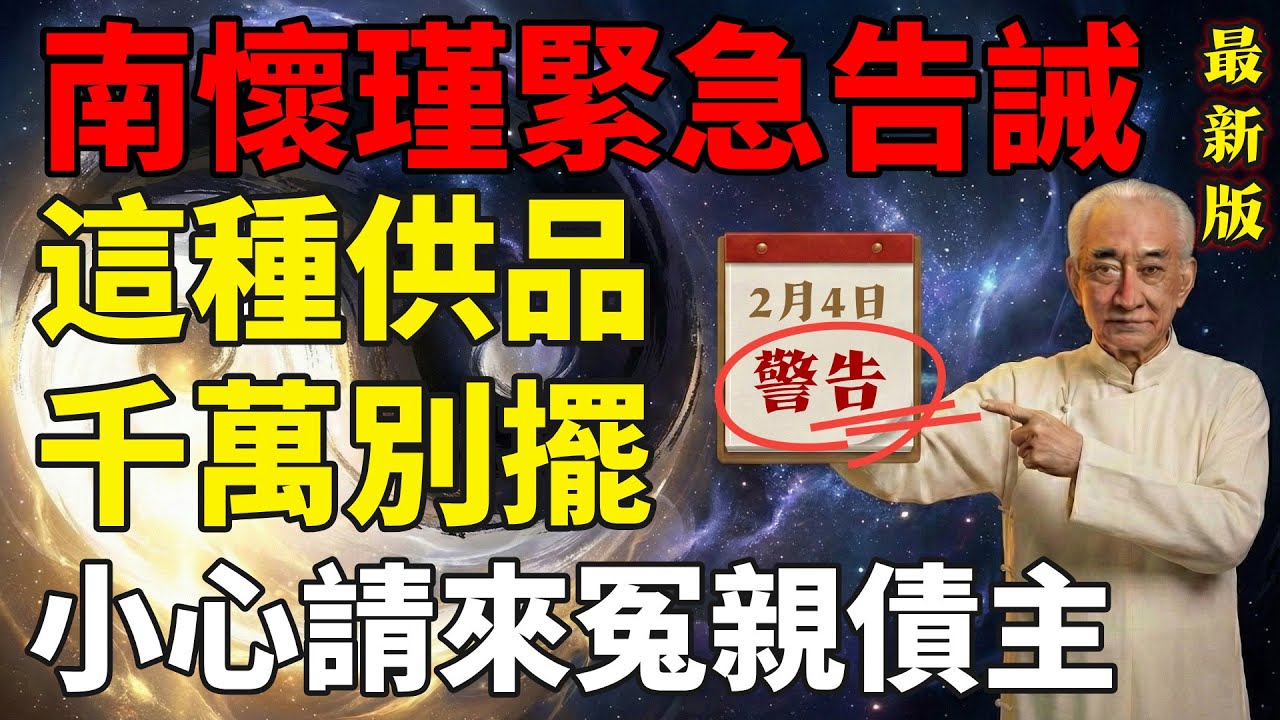 南懷瑾：家裡這種東西千萬別供！不僅招不來財神，還把「冤親債主」全請進門！南師緊急告誡：最好的風水不是花錢買的，而是這一顆心！ #拜拜禁忌 #風水 #供養 #破財 #家庭和諧 #正能量 #佛法 #冤親債