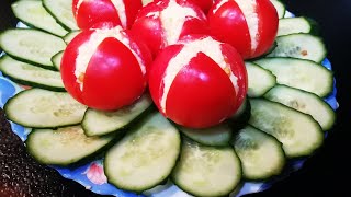 Закуска из помидор, тюльпаны. Закуска из помидор, тюльпаны.