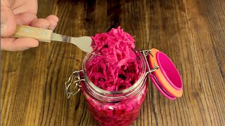 طرز تهیه ترشی کلم بنفش خانگی ساده و فوری || Homemade pickled purple cabbage recipe