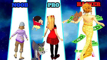 NOOB vs PRO vs HACKER | In Run Rich 3D | With Tom And Jerry | DigiOn Gamer