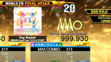 [DDR A20] toy boxer [Single-EXPERT] 999,930 PFC by DDR-KOJI