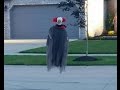 Halloween Prank - Flying Clown Haunts Neighborhood