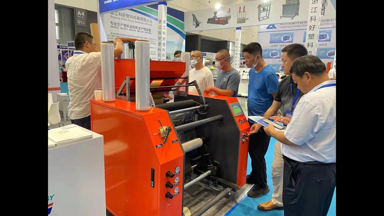 WT-500 fully automatic cast film rewinding machine for stretch film