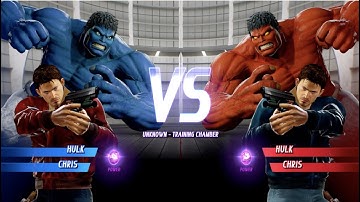 Blue Hulk and Chris vs Red Hulk and Chris - MARVEL VS. CAPCOM: INFINITE