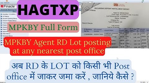 RD MPKBY Agent Lot posting in any other post office