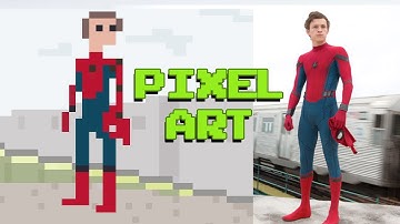 FIRST Trailer for Spider Man Homecoming -  Spider Man Made in Pixel Art Using Adobe Photoshop