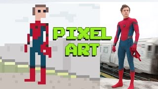 FIRST Trailer for Spider Man Homecoming -  Spider Man Made in Pixel Art Using Adobe Photoshop screenshot 5