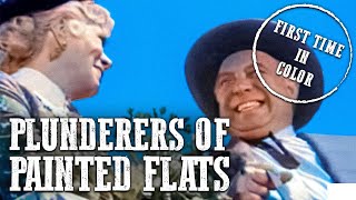 Plunderers of Painted Flats | COLORIZED | Free Western Movie | Cowboys