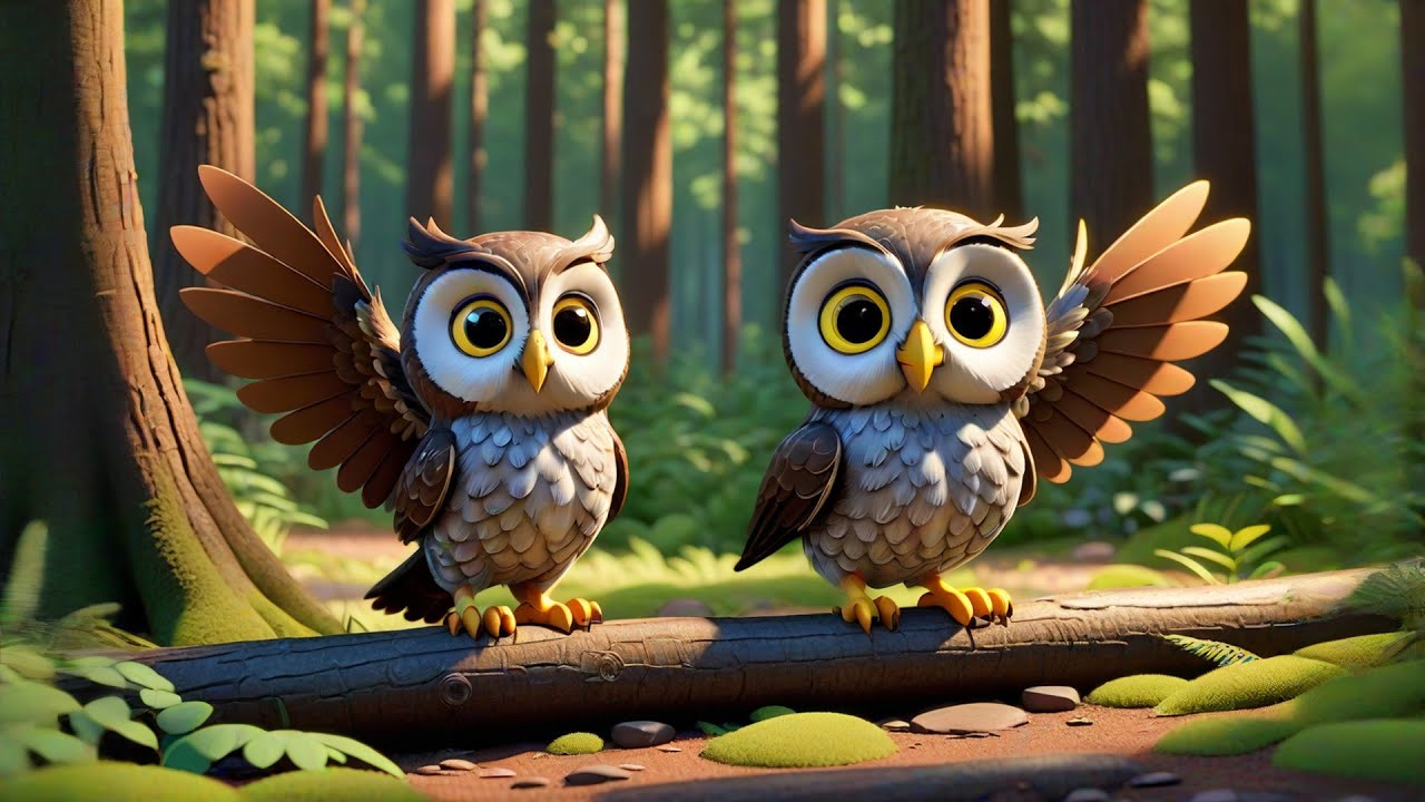 Three Happy Owls Learn Big and Small | Size Comparison | Nursery Rhymes and Preschool Learning