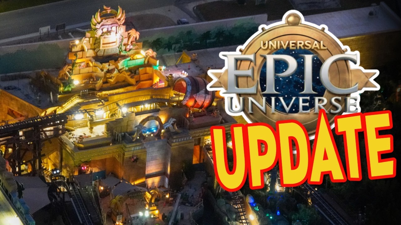 Epic Universe Construction Update: Ride & Lights Testing, Nighttime ...