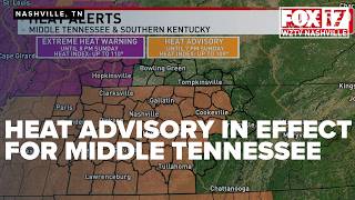 Heat advisory in effect for Middle Tennessee through Sunday with index values up to 109 F
