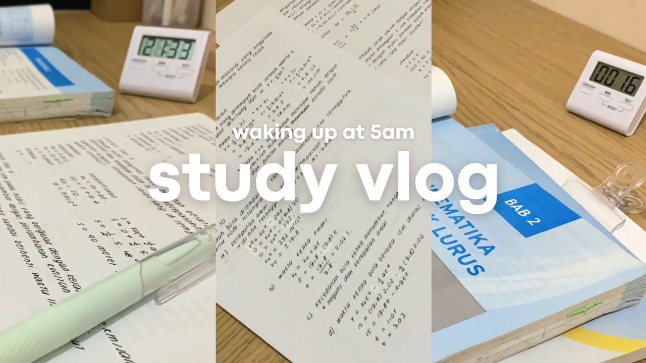 Study Vlog 01 | waking up at 5am, Study Motivation, Study Time-lapse, lots of studying