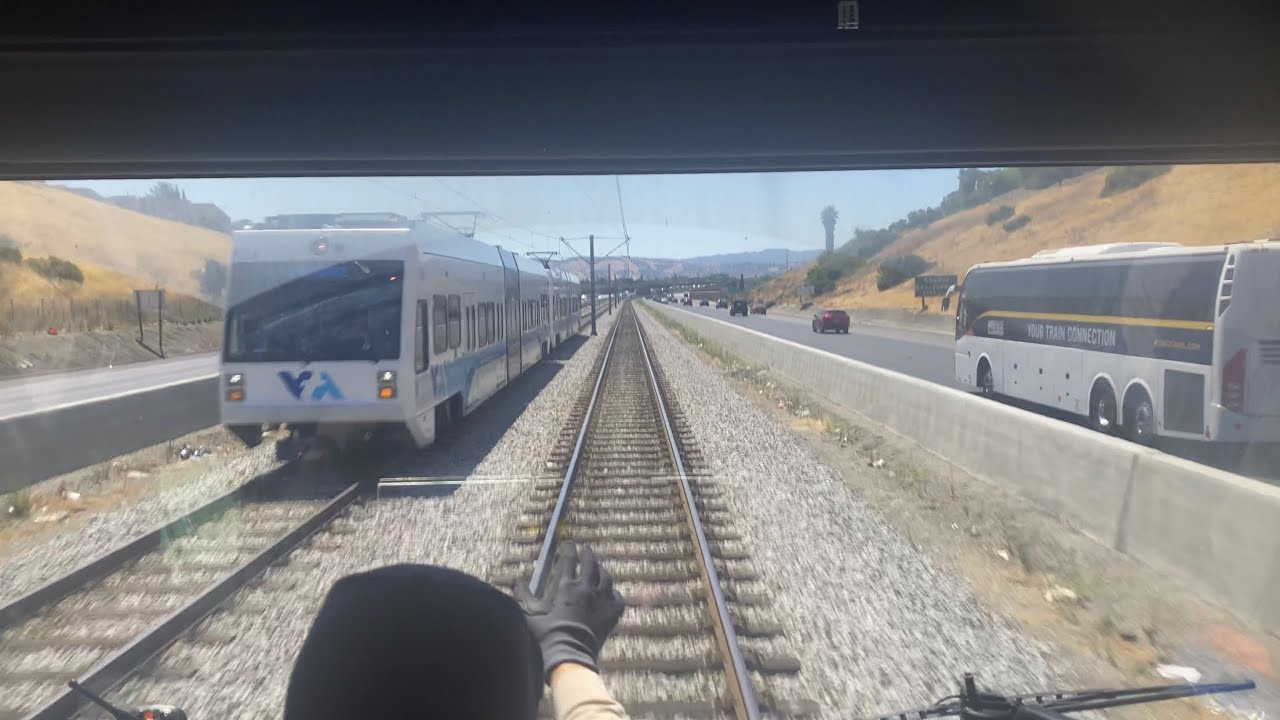 VTA Light Rail Blue Line Ride (Baypointe - Santa Teresa) [CAB VIEW]