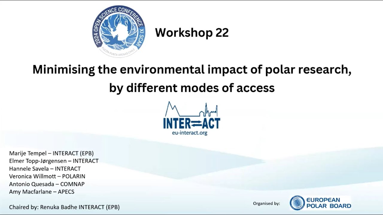 SCAR OSC 2024: Minimising Environmental Impacts using Different Modes ...