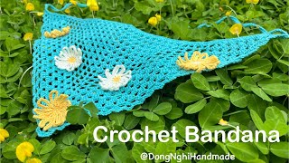 [Crochet] Hướng dẫn móc băng đô tam giác/ Crochet Bandana
