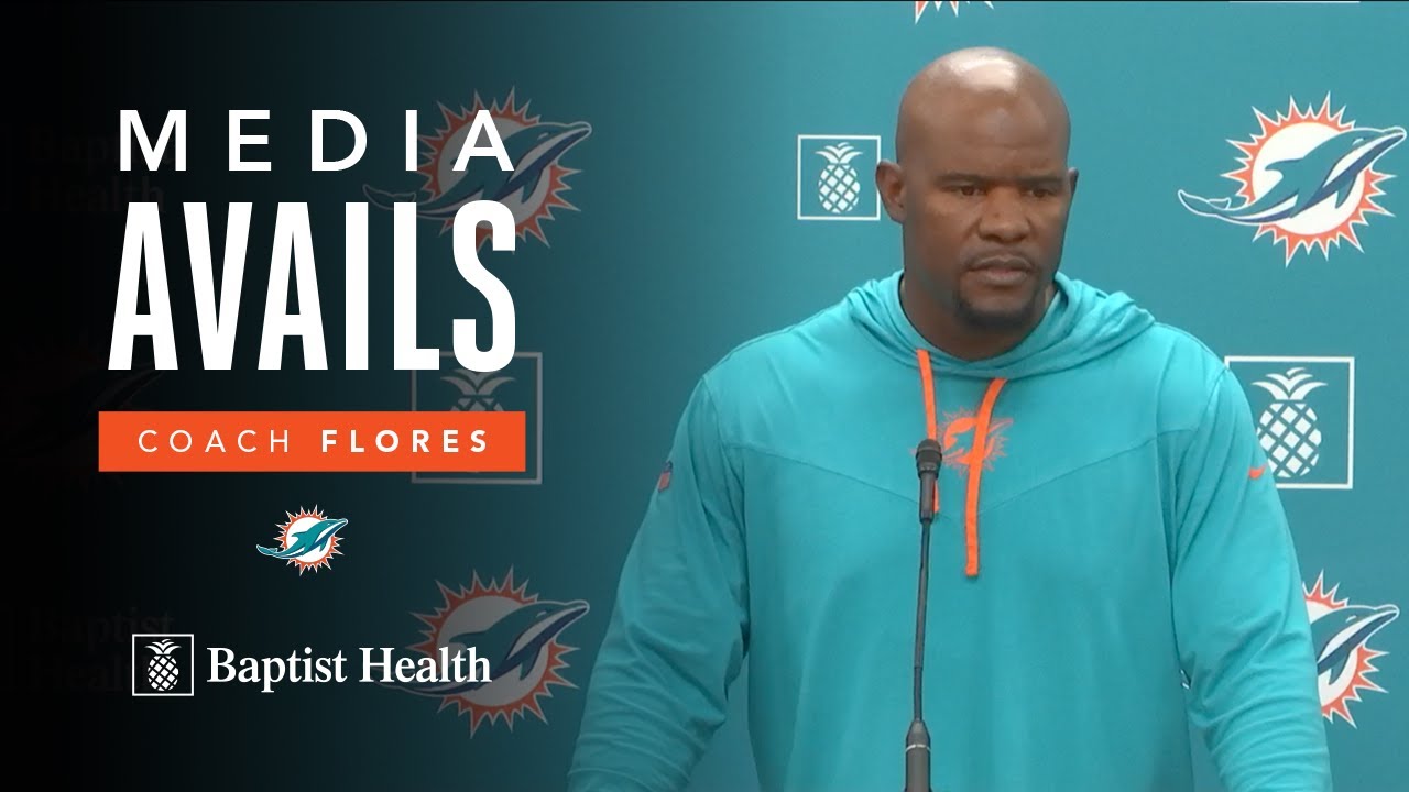 Coach Flores meets with the media ahead of practice | Miami Dolphins