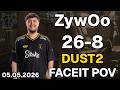ZywOo (26-8, 3.25 K/D) Dust2 | FACEIT POV DEMO CS2 | May 05, 2026 22:51 UTC