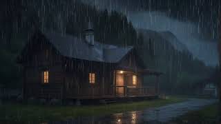 lullaby the sound of rain atmosphere of heavy rain and thunder at night | Relaxation and Maditation