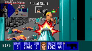 Wolfenstein 3D: E1M5 Pistol Start 100% I am Death Incarnate with commentary