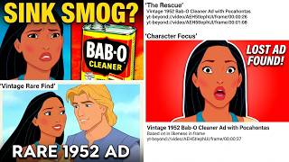 Vintage Bab-O-Reinigungsmittelwerbung von 1952 mit Pocahontas | Seltener animierter Werbespot