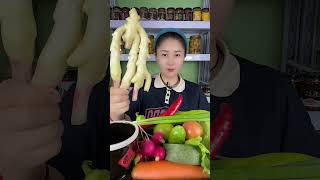 Asmr Raw Vegetables Dipped In Sauce 소스에 담근 생야채