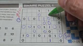 (#8555) Friday Binary Sudoku puzzle. Bonus Extra edition. 05-17-2024 Extra part 3 of 4