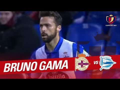Golazo de Bruno Gama (1-2) en el Deportivo de la Coruña vs Deportivo Alavés