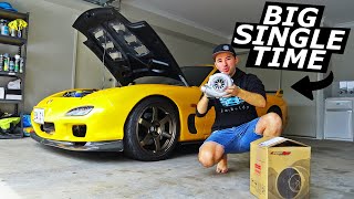 SINGLE TURBO CONVERTING MY FD RX7 - MY NEW TURBO!