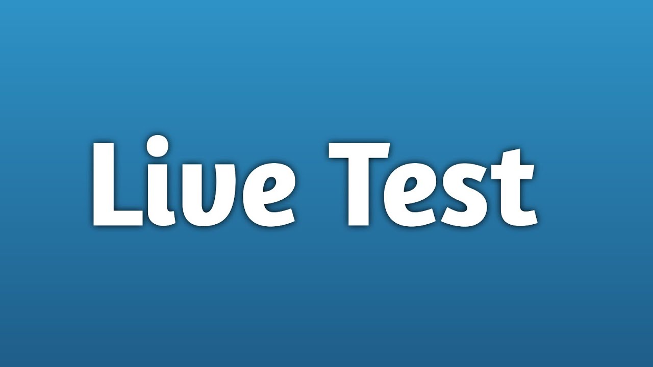 First Live Test Run (First Stream) Live Test - YouTube