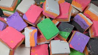 Rainbow with White Thick Extra Soft Gym Chalk Blocks Mass Crush | Relaxing | Satisfying | ASMR screenshot 3