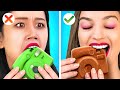 DESAFÍO DE CHOCOLATE VS. COMIDA REAL || Desafío de “fondue” de chocolate por 123 GO! GOLD