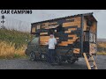 [Solo Car Camping]The sound of rain | DIY a truck camper | ASMR
