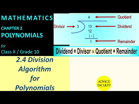 #NCERT Class 10 Math-Ch2–Sec. 2.4-Division Algorithm for Polynomials Division of polynomials|#00034