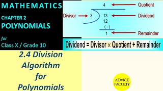 #NCERT Class 10 Math-Ch2–Sec. 2.4-Division Algorithm for Polynomials Division of polynomials|#00034