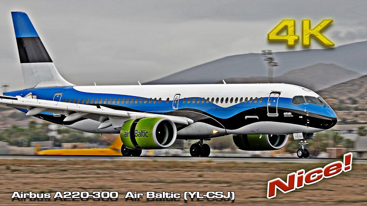 Airbus A220-300  Air Baltic (YL-CSJ) Estonian Flag Livery!
