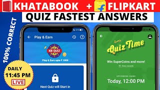 khatabook quiz answers today | khata book quiz today | Flipkart quiz time answers today 12pm live