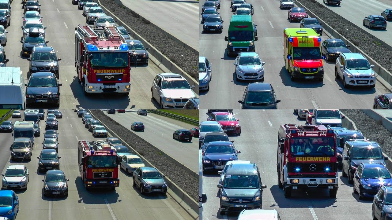 + PERFEKTE RETTUNGSGASSE + EINSATZFAHRTEN Feuerwehr & Rettungsdienst [Schwerer VU A5]