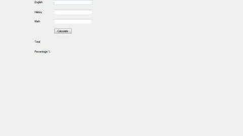 Calculate subject total and get the percentage using c# windows platform