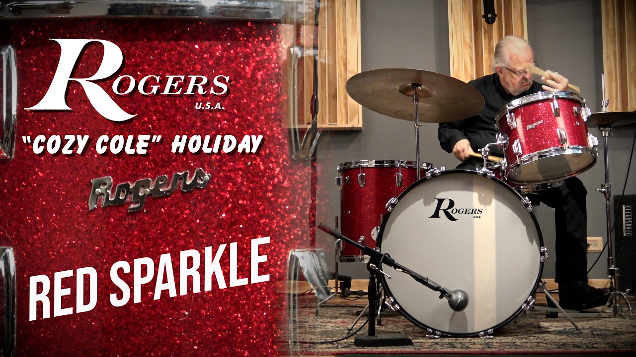 60s Rogers Holiday "Cozy Cole" Series Drum Kit - Red Sparkle