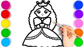 Cute Princess Drawing, Painting & Coloring For Kids and Toddlers_ Child Art