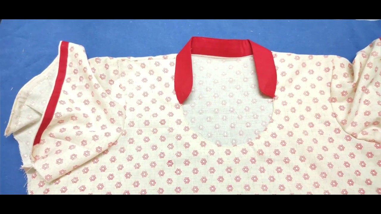 Half collar neck cutting and stitching in Telugu