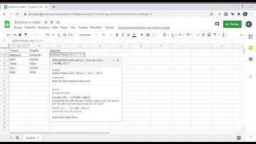 GOOGLE E TABLOLAR ÇEVİRİ ÖZELLİĞİ/EXCEL ÇEVİRİ ÖZELLİĞİ