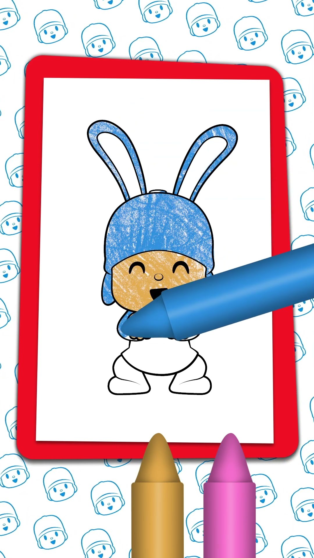 POCOYÓ en ESPAÑOL - Colorea a Pocoyó Conejo [1 min] CARICATURAS y DIBUJOS ANIMADOS para niños